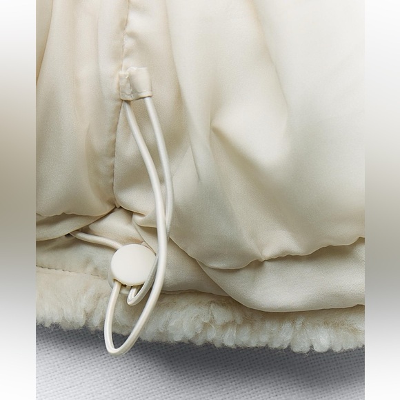 Zara faux shearling quilted anorak 1255/826 XS teddy Sherpa winter jacket coat - Picture 8 of 13